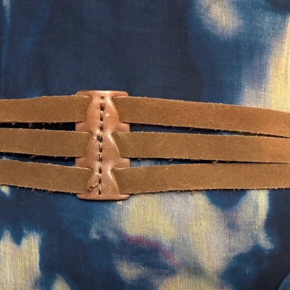 LAUREN by Ralph Lauren Brown Braided Leather Belt Brass Buckle M main image 4